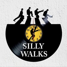 Vinywoody Wall Clock Vinyl Record Silhouette Silly Walks Decoration Gift