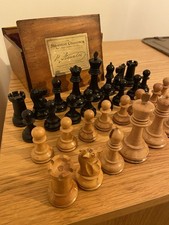 Antique Jaques Of London Staunton Chessman Chess Set with Box - Rare