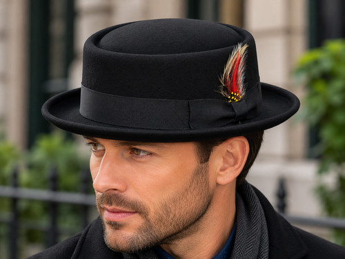 Black wool felt - black,