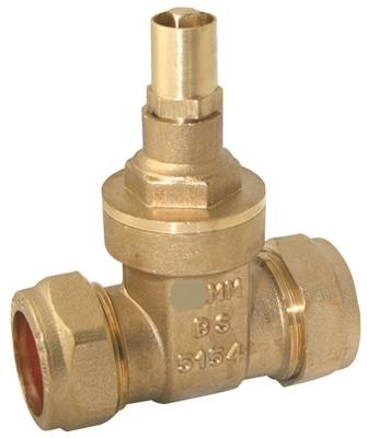 Brass lockshield gate valve - bs,