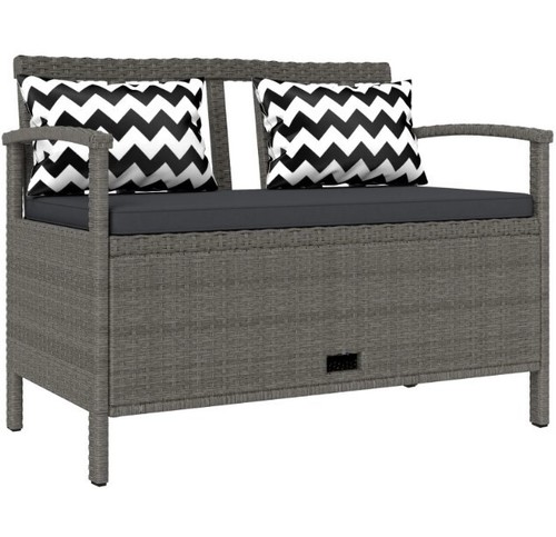 Rattan garden storage - garden, bench