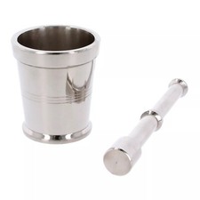 Pestle and Mortar Set  Steel Body Spice & Herb Crusher Multi Size Metal Hawang