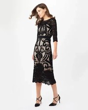 PHASE EIGHT  Size 18  Black Bodycon & Lace Party Evening Wedding  Christmas  NEW