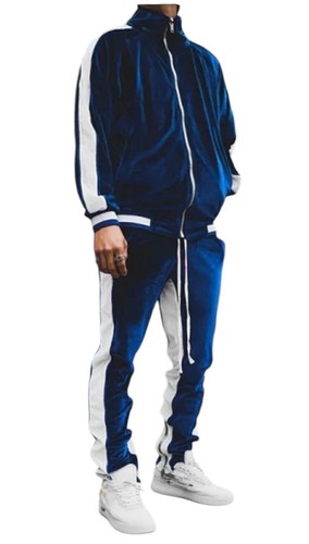 Mens velour tracksuit blue - velour, tracksuit,