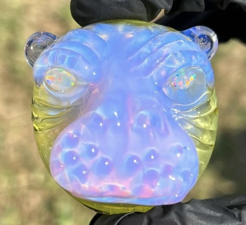 Crux glass hippo pendant - **crux,