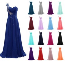 Long Chiffon Wedding Evening Formal Party Gown Ball Bridesmaid Prom Dress 6-24
