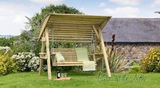 2 and 3 Seat Wooden Wood Garden Swing Chair Seat Hammock Bench Furniture Lounger