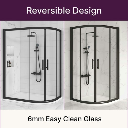 Black quadrant offset shower - offset,