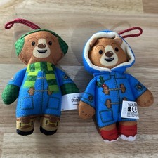 New Mc Donald’s 2x Paddington Bear purse pal keychain small plush soft toys 