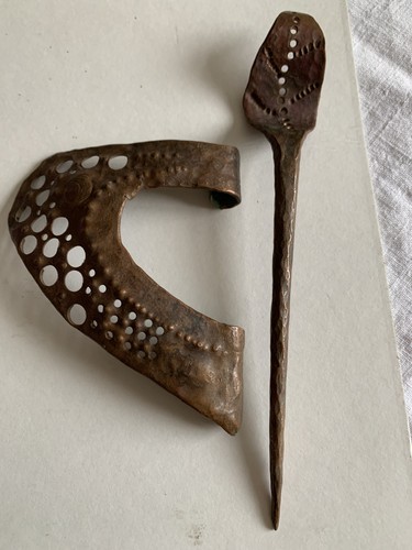 Massive copper brooch - 7”copper,