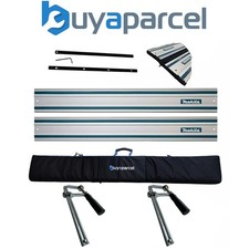 2x Makita 1.5m Guide Rails DSP600 Plunge Saw + Pair Clamps + Bag + Connector