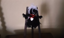 Handmade yarn demon horror doll