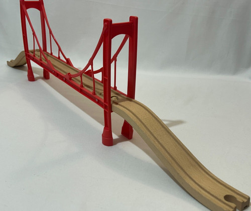 Wooden suspension bridge with - wooden,
