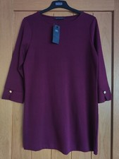 M&S Stretch 3/4 Sleeve Sleeved Tunic Top UK 8