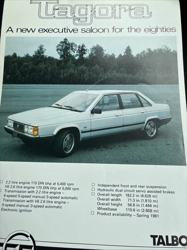Talbot tagora saloon car - car, sales