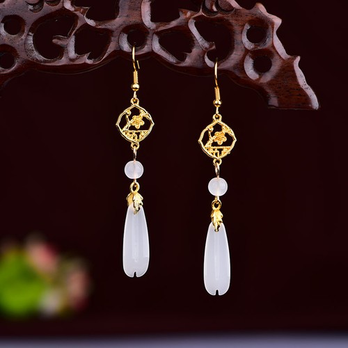 White natural jade leaf - white,