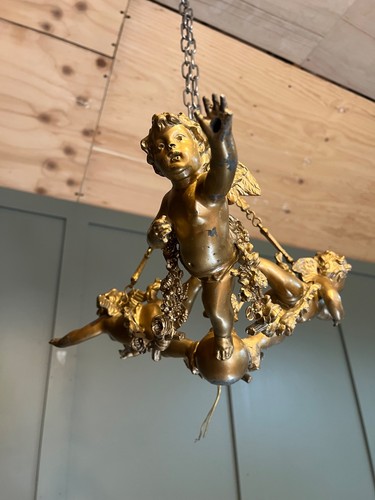 Antique cherub putti ceiling - antique,