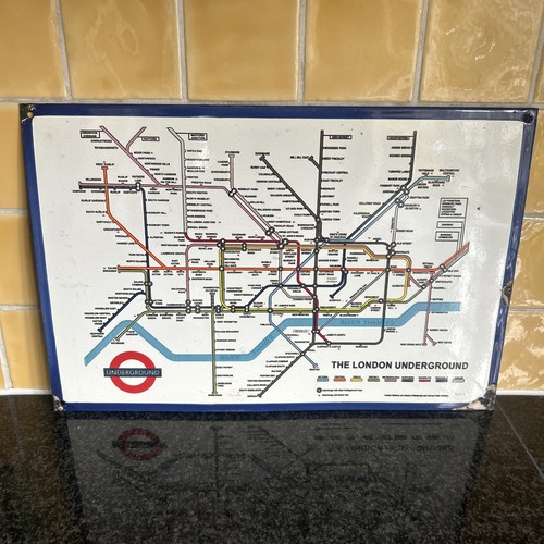 London underground map enamel - underground,