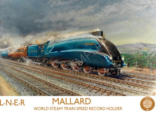 Vintage railway poster mallard - vintage,