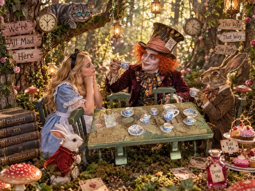 Dolls alice wonderland tea - wonderland,