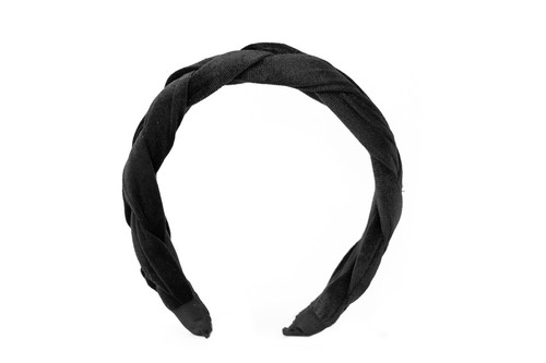 Velvet fabric braid hairband - velvet,