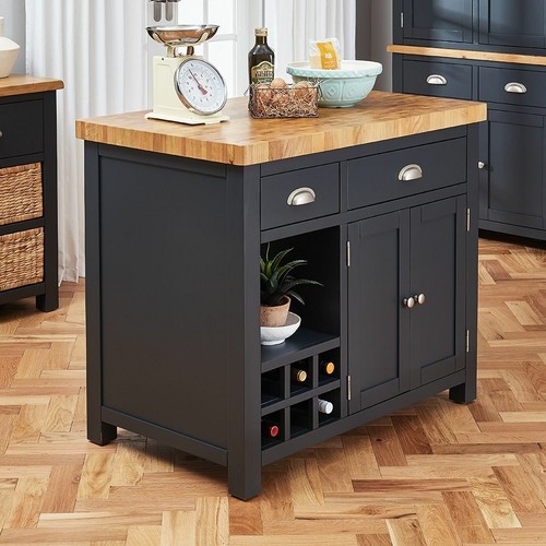 Kitchen island with solid oak - with,