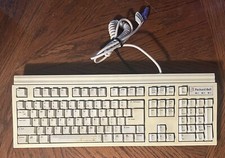 VTG  Packard Bell Computer Clicky Keyboard PS/2 5131c Beige.  For Parts. Bent