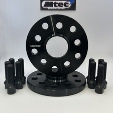 2x 12mm Black MTEC  Wheel Spacers, Black Bolts  VW AUDI RS3 5x100/5x112 57.1
