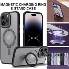 For iPhone 16, 15, 14, Pro, Pro Max, Plus Tough Hard Magsafe Ring Stand Case