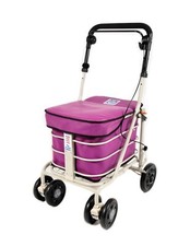Prestige Seated Walking / Shopping Trolley with Seat - PURPLE (FULLY ASSEMBLED)
