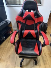 X20 Gaming Chair Black With Red Reclining Faux Leather Adjustable Head Support