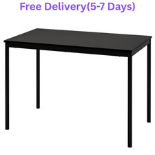 IKEA SANDSBERG Table Black 110x67 cm Slim Dining Table for 4 Metal Frame Durable