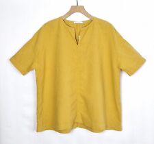 TWO DANES YELLOW HONEY LINEN COTTON OVERSIZED ARTISTS MINIMAL TOP BLOUSE M 14