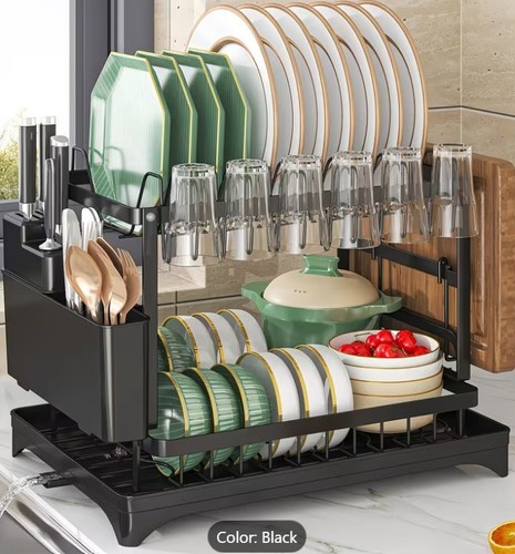 Tier dish drying rack with - tier,