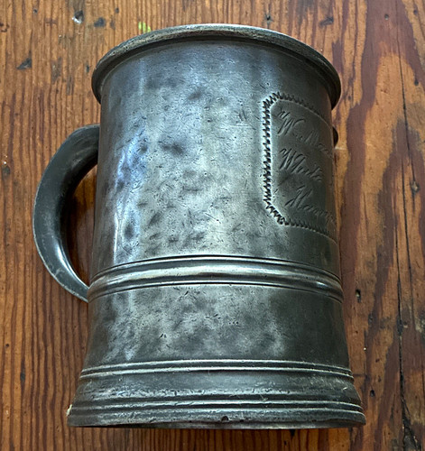 Victorian pewter tankard mug - tankard,