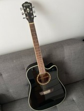 Washburn D10SCEB Acoustic/Electric Guitar, Black Solid Spruce Top Mahogany Body✅