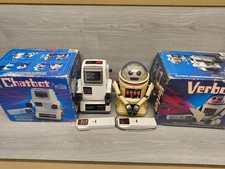 TOMY CHATBOT & VERBOT Vintage radio controlled retro robot toys 1980s BOXED