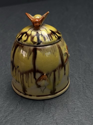 Glazed ceramic honey pot - honey,