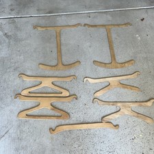 Antique Wooden Hangers For Old Steamer Trunk Wardrobes - Set of 7