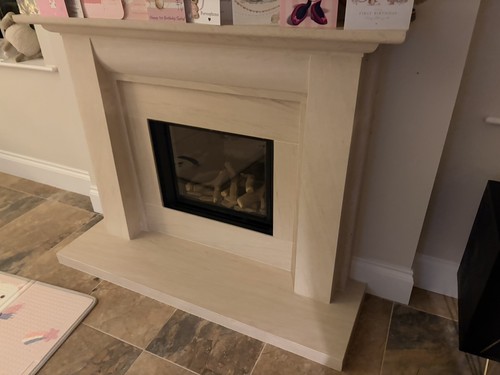 Limestone fireplace surround - limestone,