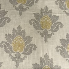 2 Pieces Of Linen Fabric. CreamYellow/ Grey Pattern.3.9 m Jane Churchill fabric 