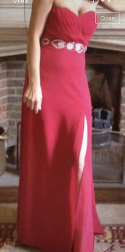 Red sweetheart strapless long - sweetheart,