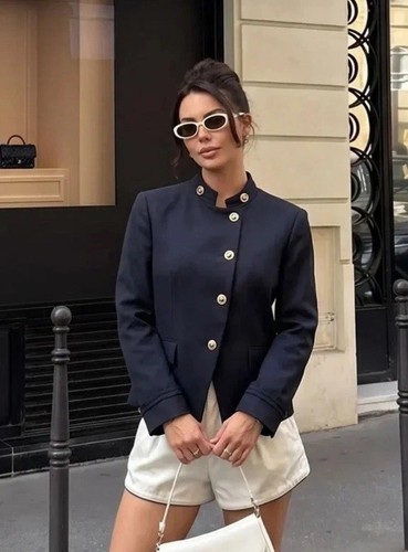 Zara woman navy blue - navy, lyocell