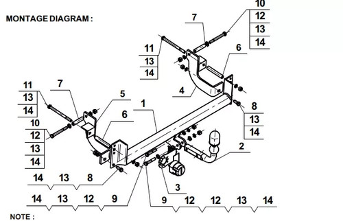 Swan neck tow bar - swan,