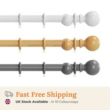 Wooden Curtain Pole Set 35mm