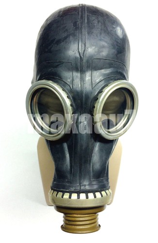 Vintage black gas mask - black,