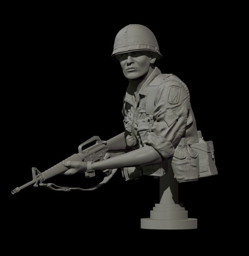 Kneeling trooper bust - kneeling,
