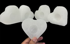 Selenite Crystal Candle Heart