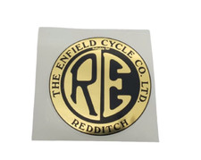 REDDITCH ROUND STICKER LOGO BADGE GOLDEN 350 /500CC 105mm FOR ROYAL ENFIELD