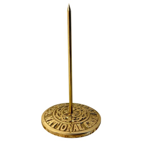 Solid brass receipt spike - receipt,